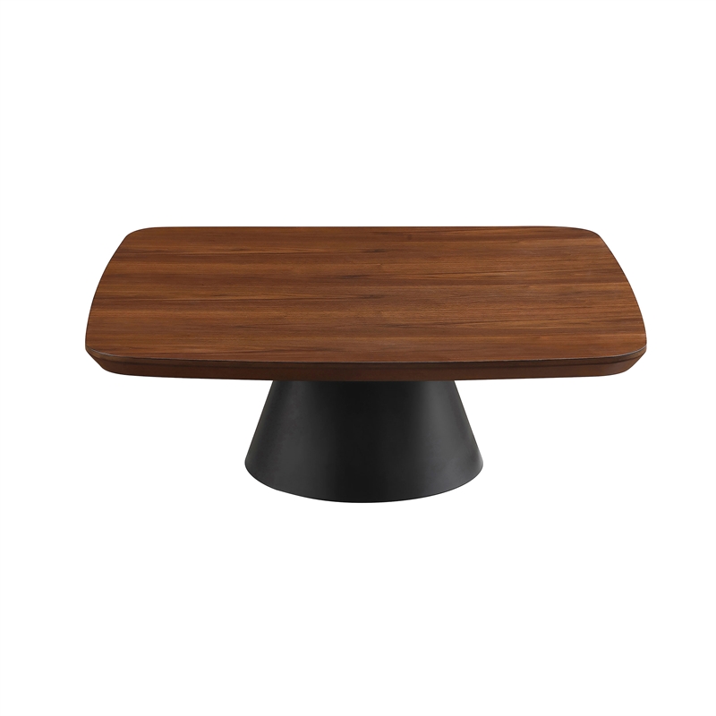 Pemberly Row 2-piece Coffee and End Table Set in Walnut and Black