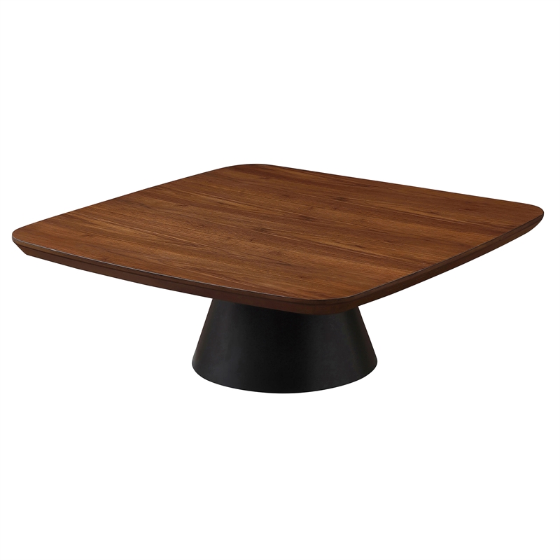 Pemberly Row 2-piece Coffee and End Table Set in Walnut and Black