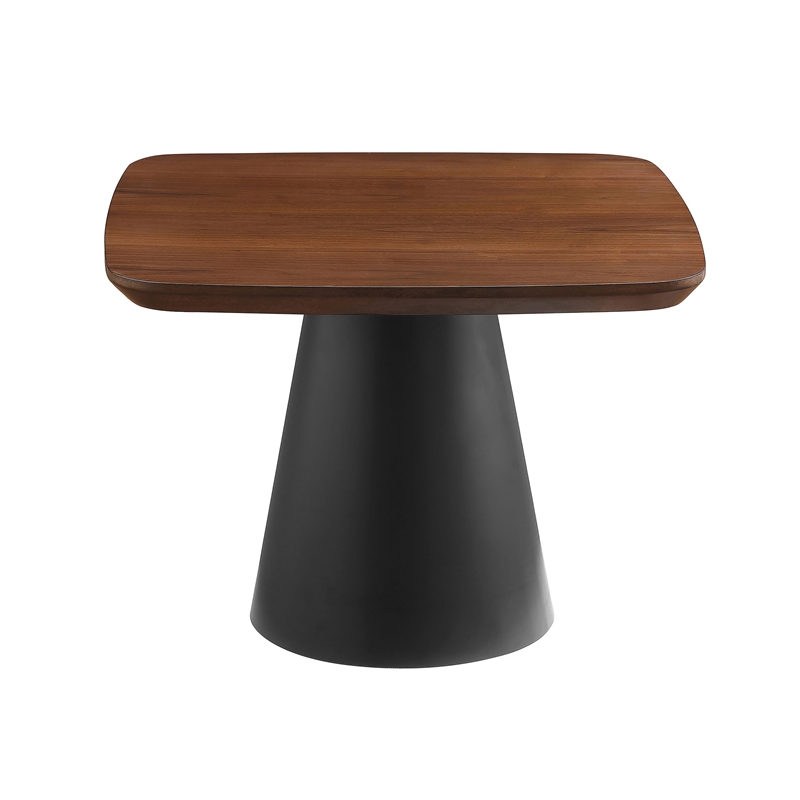 Pemberly Row 2-piece Coffee and End Table Set in Walnut and Black