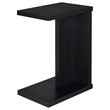 Pemberly Row Engineered Wood C-Shaped Sofa Side Table in Black