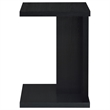 Pemberly Row Engineered Wood C-Shaped Sofa Side Table in Black