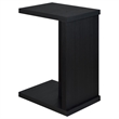Pemberly Row Engineered Wood C-Shaped Sofa Side Table in Black