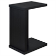 Pemberly Row Engineered Wood C-Shaped Sofa Side Table in Black