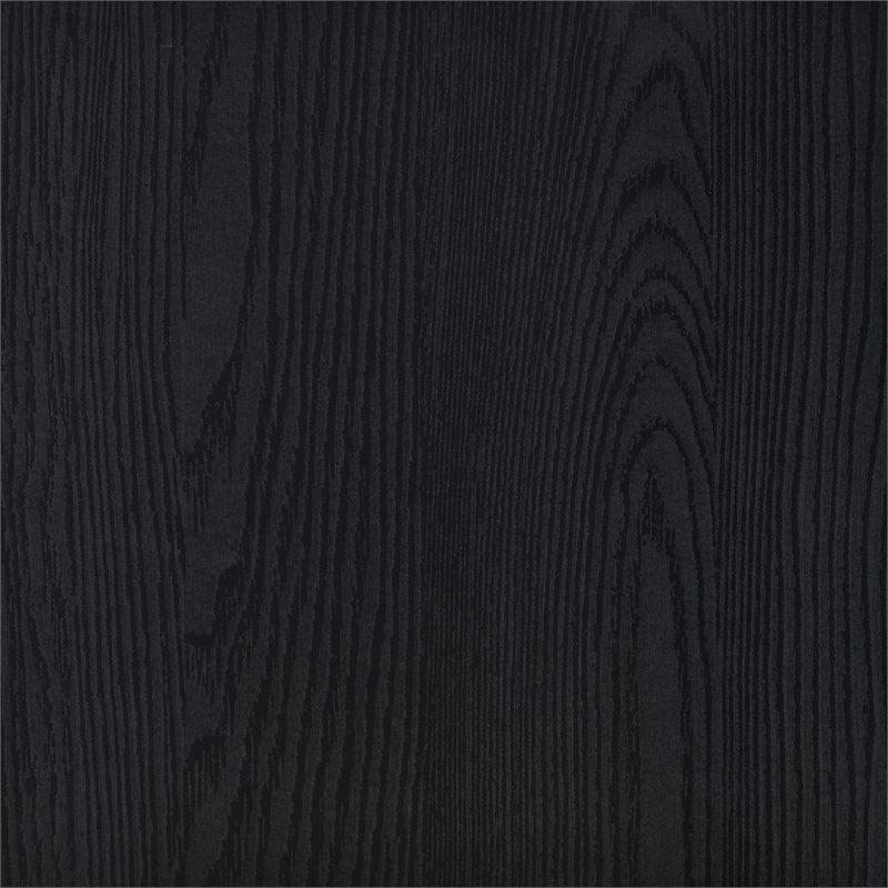 Pemberly Row Engineered Wood C-Shaped Sofa Side Table in Black