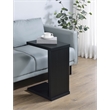 Pemberly Row Engineered Wood C-Shaped Sofa Side Table in Black