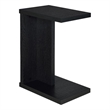 Pemberly Row Engineered Wood C-Shaped Sofa Side Table in Black