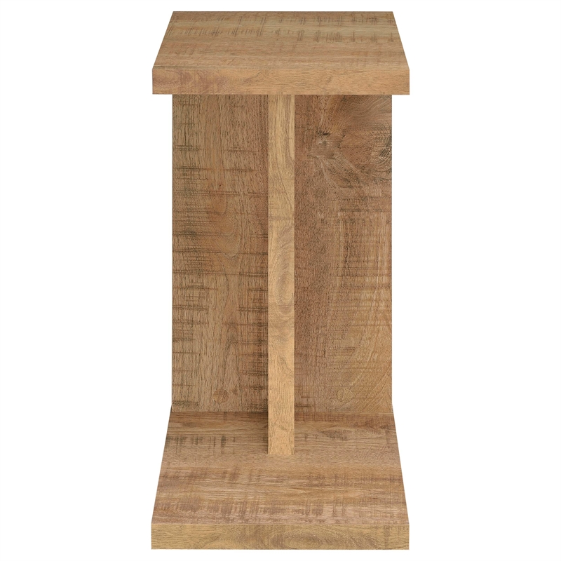 Pemberly Row Engineered Wood C-Shaped Sofa Side Table in Mango