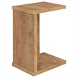 Pemberly Row Engineered Wood C-Shaped Sofa Side Table in Mango