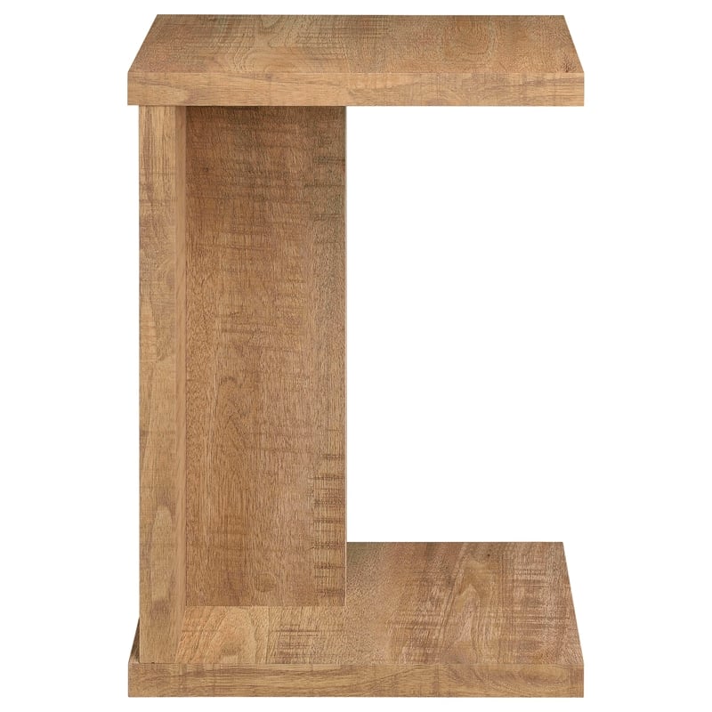 Pemberly Row Engineered Wood C-Shaped Sofa Side Table in Mango