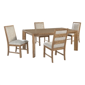 Pemberly Row 5-piece 72-inch Rectangular Dining Set in Natural Brown
