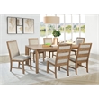 Pemberly Row 7-piece 72-inch Rectangular Dining Set in Natural Brown