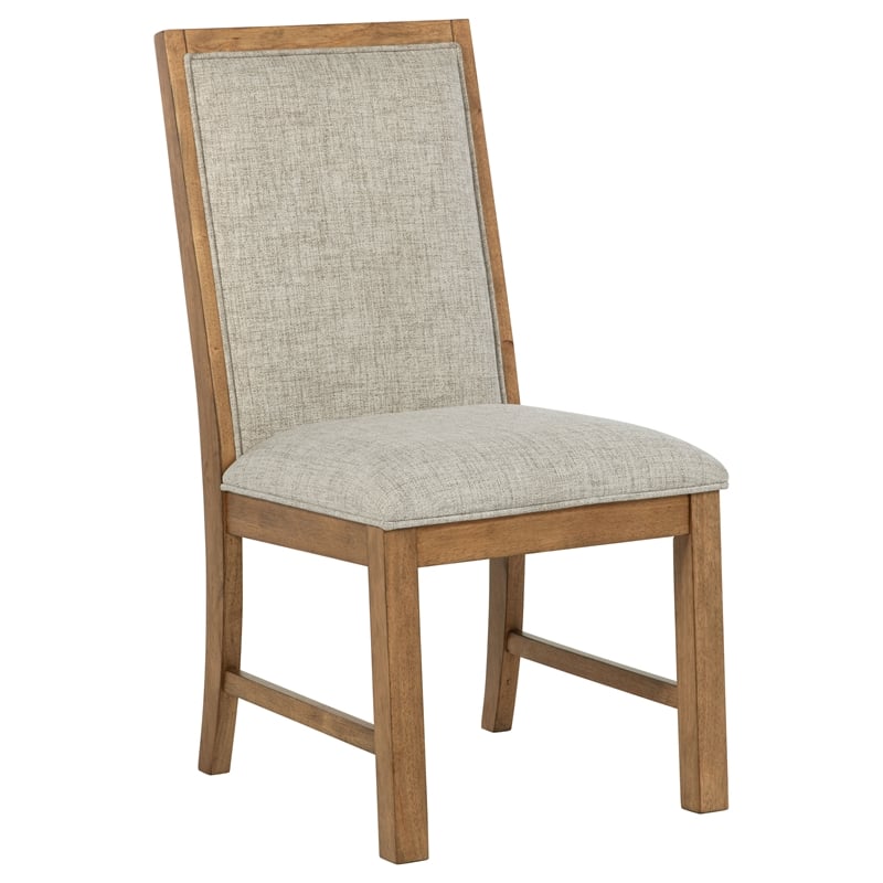 Pemberly Row 2-piece Upholstered Side Chair Set in Natural Brown