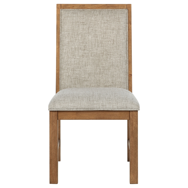 Pemberly Row 2-piece Upholstered Side Chair Set in Natural Brown