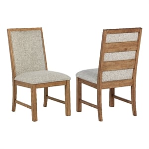 Pemberly Row 2-piece Upholstered Side Chair Set in Natural Brown