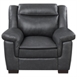 Pemberly Row Upholstered Padded Arm High Back Accent Chair in Grey