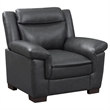 Pemberly Row Upholstered Padded Arm High Back Accent Chair in Grey