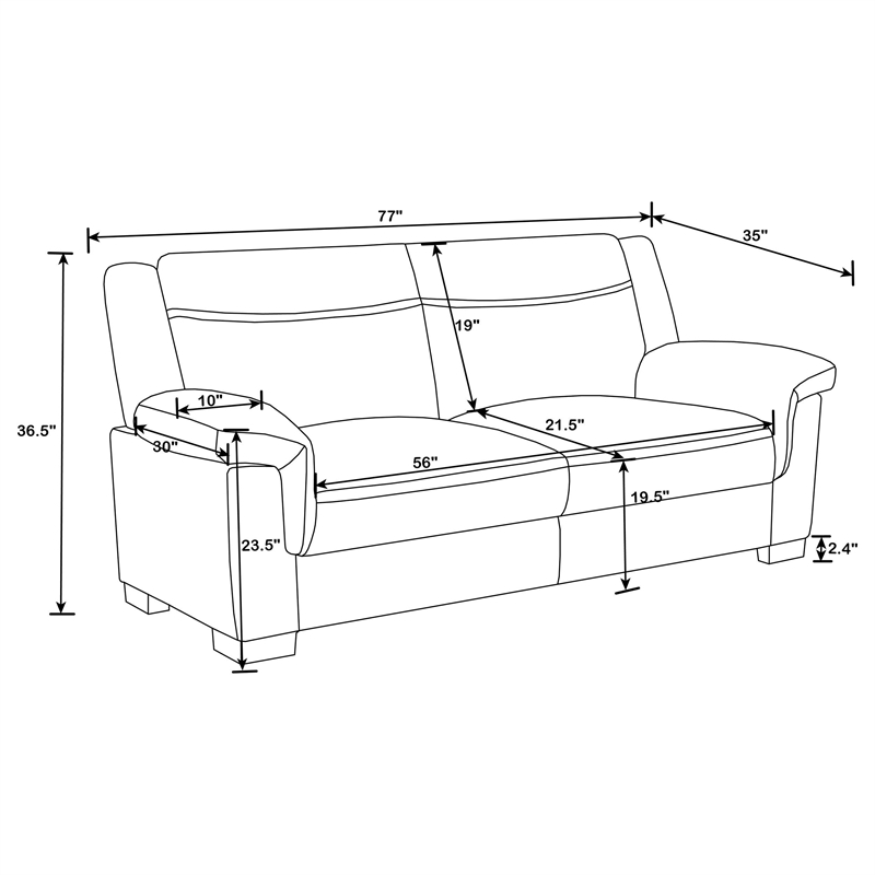 Pemberly Row 2-piece Upholstered Sofa and Loveseat Set in Grey