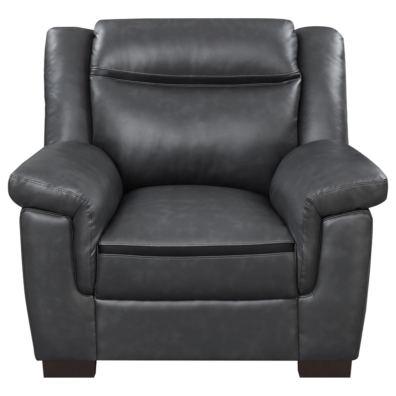 Pemberly Row 3-piece Upholstered Sofa Loveseat and Chair Set in Grey