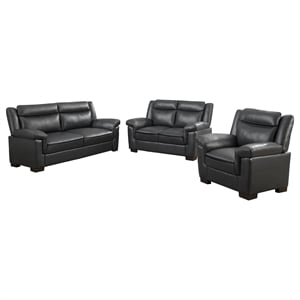 Pemberly Row 3-piece Upholstered Sofa Loveseat and Chair Set in Grey