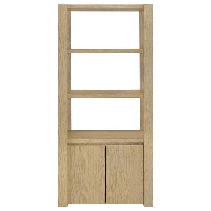Pemberly Row 3-piece Engineered Wood Entertainment Center in Light Oak