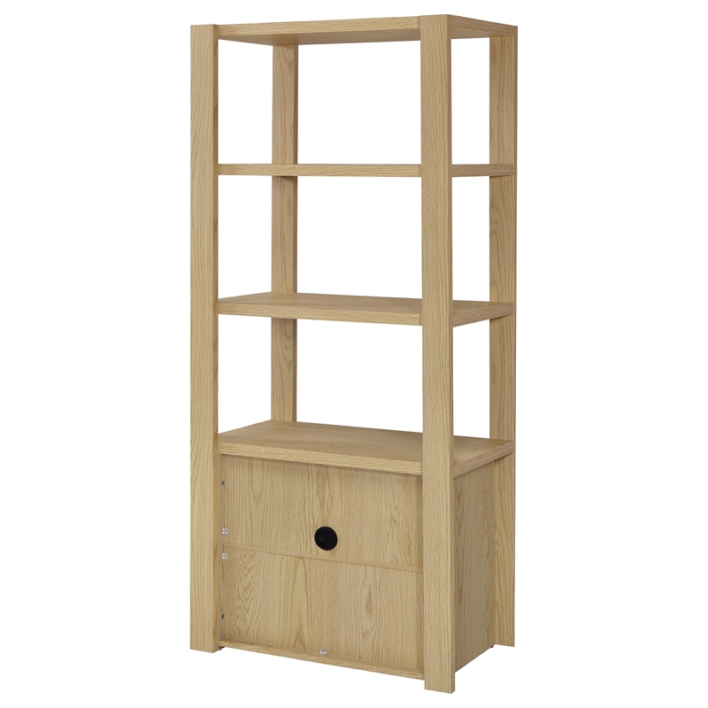 Pemberly Row 3-piece Engineered Wood Entertainment Center in Light Oak