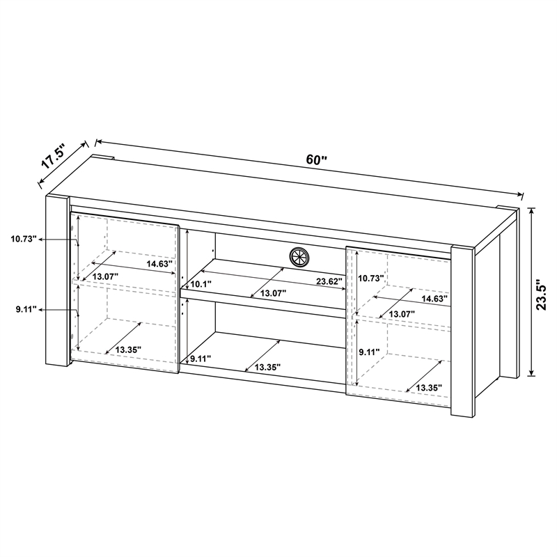 Pemberly Row 3-piece Engineered Wood Entertainment Center in Light Oak