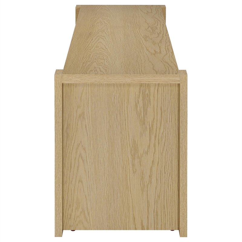 Pemberly Row 3-piece Engineered Wood Entertainment Center in Light Oak