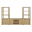 Pemberly Row 3-piece Engineered Wood Entertainment Center in Light Oak