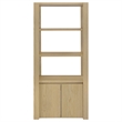 Pemberly Row 3-shelf Engineered Wood Media Tower Tall Cabinet in Light Oak