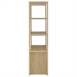 Pemberly Row 3-shelf Engineered Wood Media Tower Tall Cabinet in Light Oak