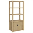Pemberly Row 3-shelf Engineered Wood Media Tower Tall Cabinet in Light Oak