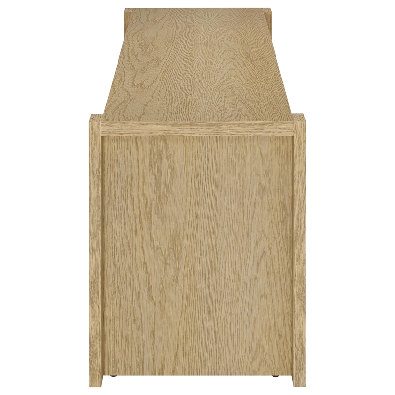 Pemberly Row 60-inch 2-door Engineered Wood TV Stand in Light Oak