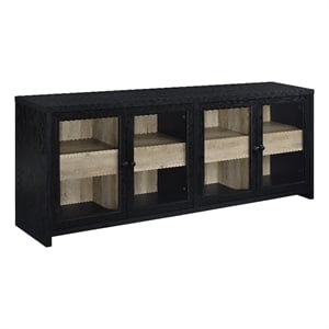 Pemberly Row 79-inch 4-door Engineered Wood TV Stand Media Console in Black