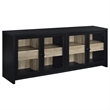 Pemberly Row 3-piece Engineered Wood Entertainment Center in Black