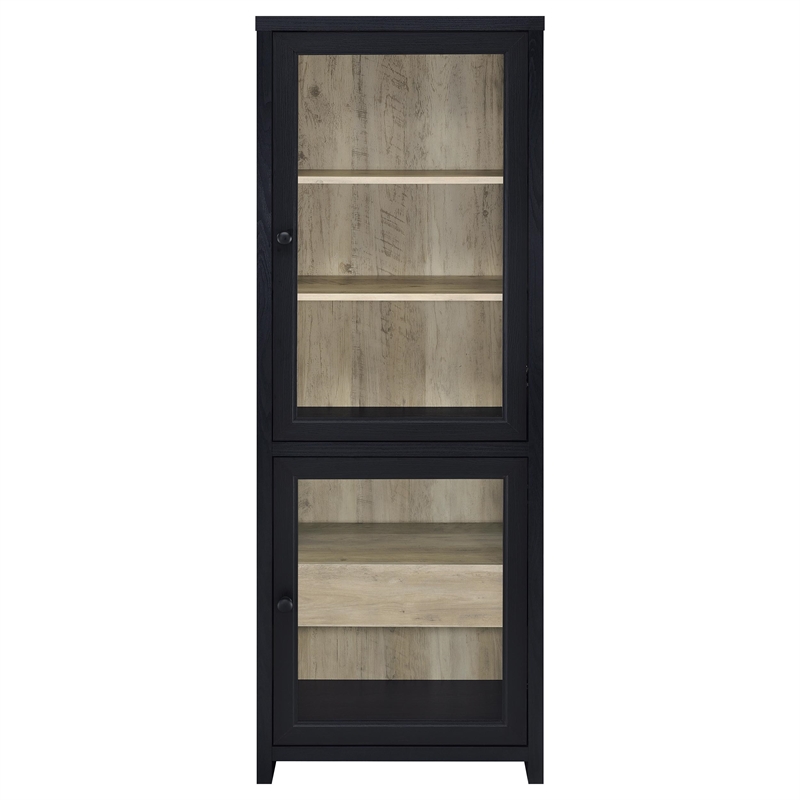 Pemberly Row 3-piece Engineered Wood Entertainment Center in Black