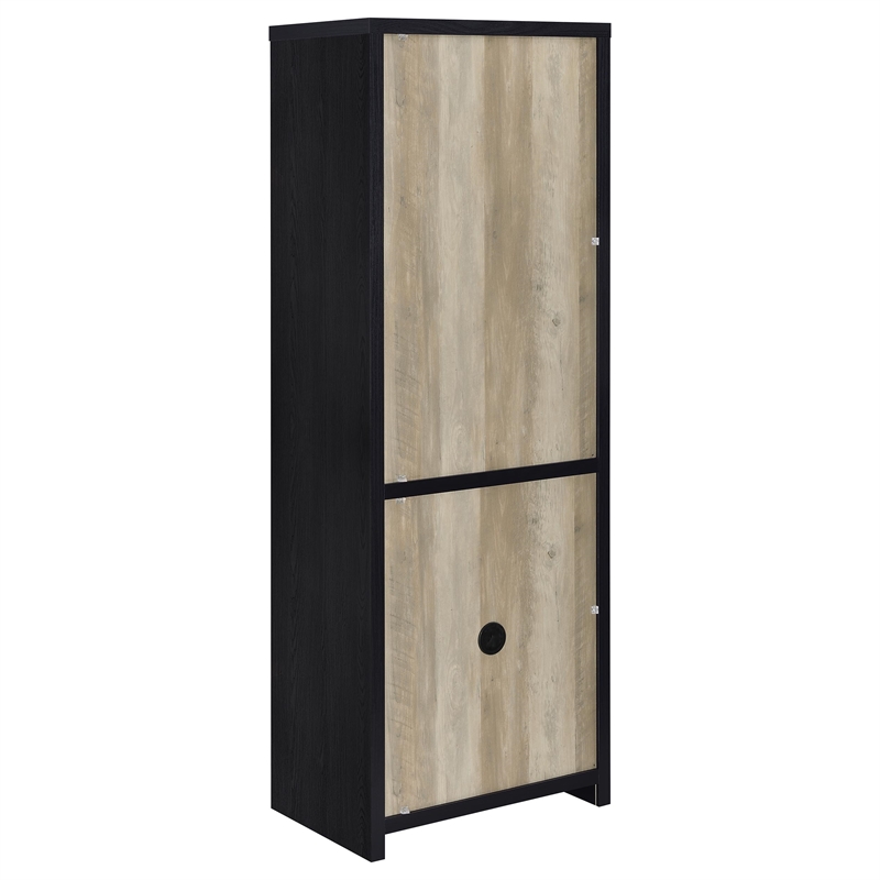 Pemberly Row 3-piece Engineered Wood Entertainment Center in Black