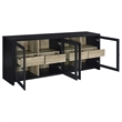 Pemberly Row 3-piece Engineered Wood Entertainment Center in Black