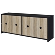 Pemberly Row 3-piece Engineered Wood Entertainment Center in Black