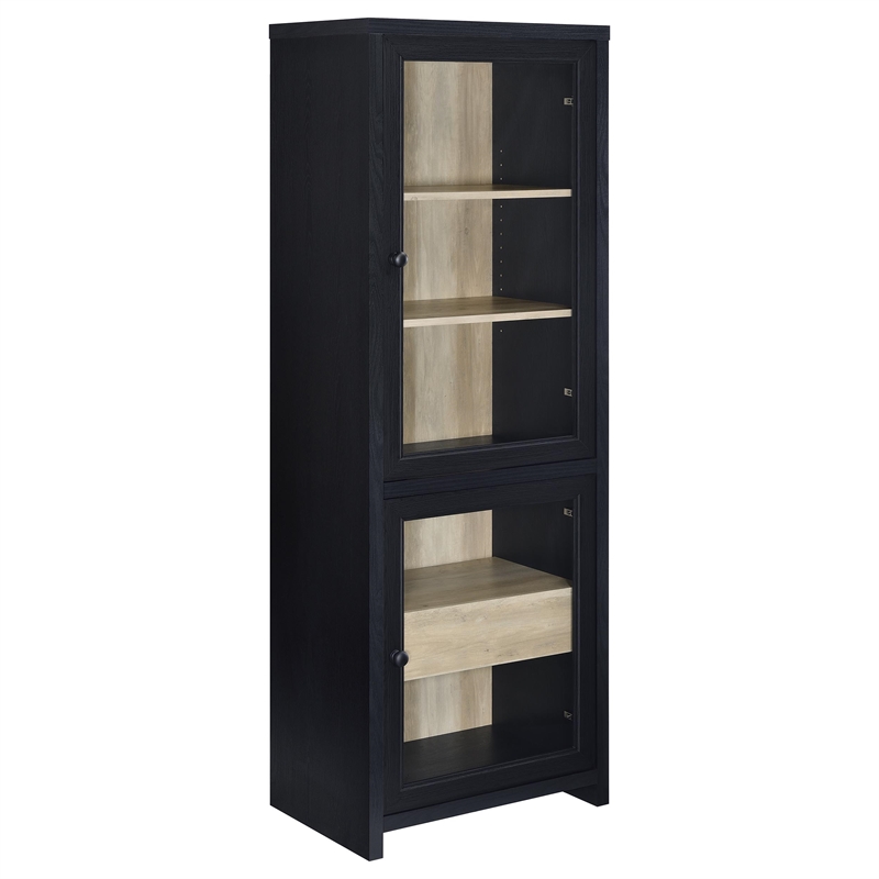 Pemberly Row 3-piece Engineered Wood Entertainment Center in Black