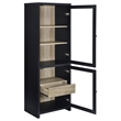 Pemberly Row 3-piece Engineered Wood Entertainment Center in Black