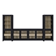 Pemberly Row 3-piece Engineered Wood Entertainment Center in Black
