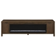 Pemberly Row 79-inch Engineered Wood TV Stand Fireplace in Dark Pine