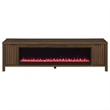 Pemberly Row 79-inch Engineered Wood TV Stand Fireplace in Dark Pine
