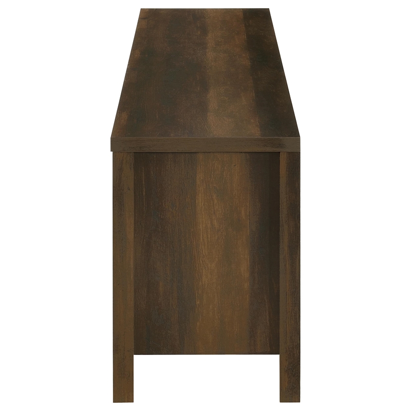 Pemberly Row 79-inch Engineered Wood TV Stand Fireplace in Dark Pine