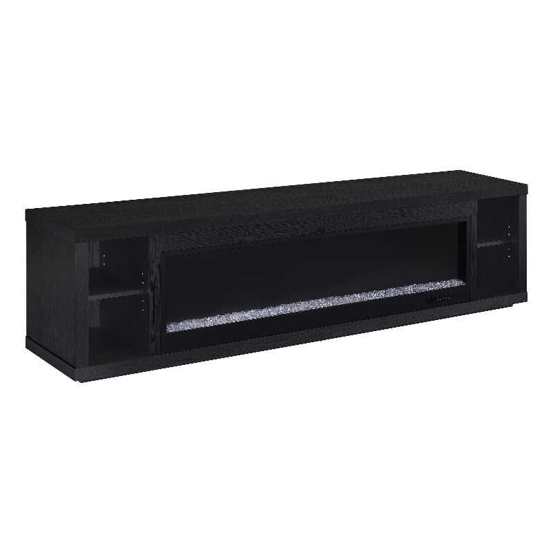 Pemberly Row 79-inch Engineered Wood TV Stand Fireplace in Black