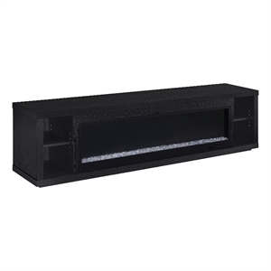 Pemberly Row 79-inch Engineered Wood TV Stand Fireplace in Black