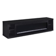 Pemberly Row 79-inch Engineered Wood TV Stand Fireplace in Black