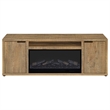 Pemberly Row 60-inch 2-door Engineered Wood TV Stand Fireplace in Mango