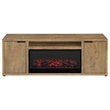 Pemberly Row 60-inch 2-door Engineered Wood TV Stand Fireplace in Mango