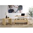 Pemberly Row 2-piece Engineered Wood Lift Top Coffee Table Set in Light Oak
